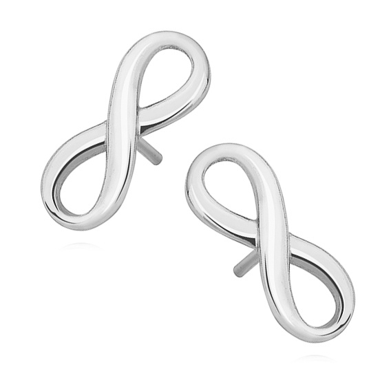Srebrne kolczyki nieskończoność infinity