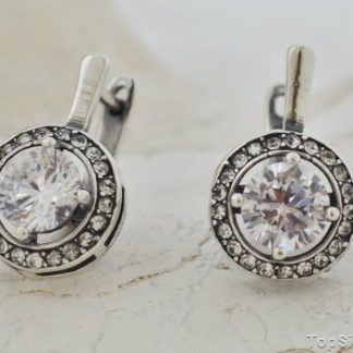 OSAKA - srebrne kolczyki z cyrkonią zapięcie angie