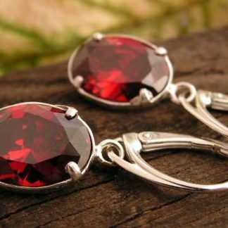 RITA - srebrne kolczyki z granatem