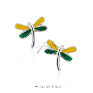 Kolczyki srebrne dziecięce ważki