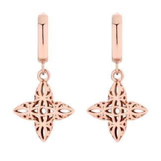 Kolczyki z różowego złota z ażurowymi kwiatkami