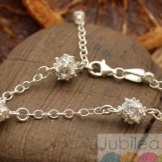HECTOR - srebrna bransoletka z cyrkoniami (22cm długośc