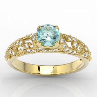 Pierścionek zaręczynowy z żółtego złota z topazem i cyrkoniami BP-50Z-C