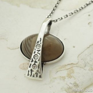 ASTERIX - srebrny wisior z krzemieniem pasiastym