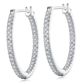 Srebrne kolczyki kryształowe koła zatrzaski srebro 925 rozmiar M