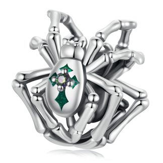 Pająk z krzyżem srebrny charms koralik srebro 925 beads