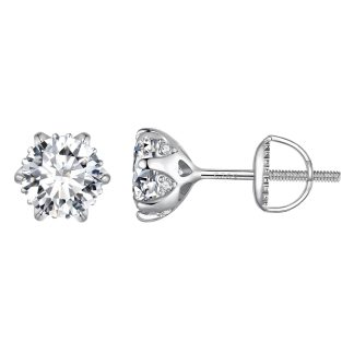Srebrne kolczyki Moissanity 1,0 ct sztyfty srebro 925