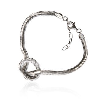 Bransoletka srebrna rodowana kaszmirowa warkocz - biżuteria włoska