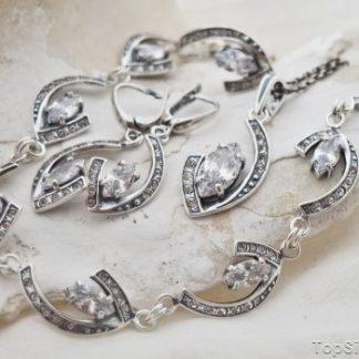 MAURA - srebrny komplet z cyrkoniami CRYSTAL