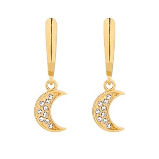 Złote kolczyki z księżycami SWAROVSKI® CRYSTAL