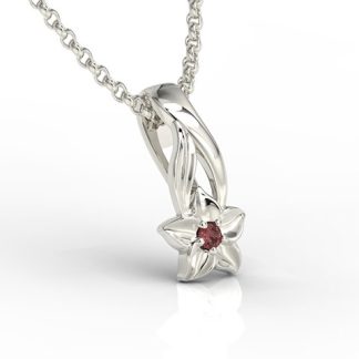 Wisiorek z białego złota z granatem BPW-15B