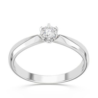 Pierścionek zaręczynowy z białego złota z brylantem, model AP-3616B