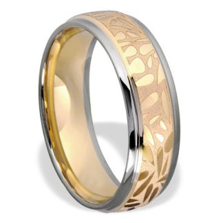 Obrączka z żółtego i białego złota palladowego ŁN-02ZB-light-k