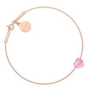 Bransoletka z różowego złota zdobiona serduszkiem SWAROVSKI® CRYSTAL