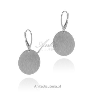 Kolczyki srebrne kółka karbowane  pełne