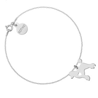 Srebrna bransoletka z psem rasy pudel