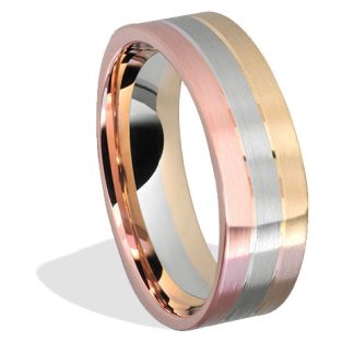 Obrączka z czerwonego, żółtego i białego złota palladowego ŁN-08CBZ-EXTRA light-m
