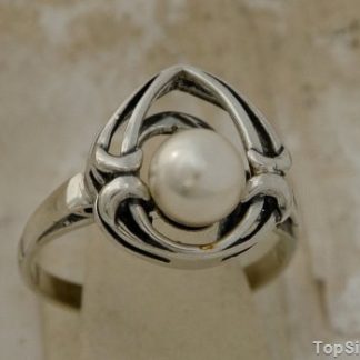 SAGRES - srebrny pierścionek z perłą