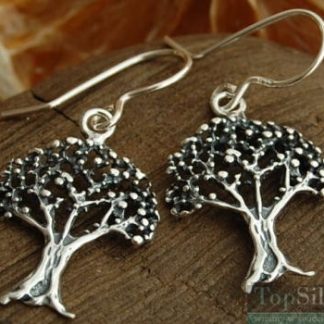 DRZEWKO SZCZĘŚCIA  - srebrne kolczyki