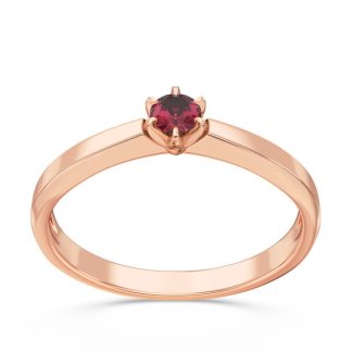 Pierścionek zaręczynowy z różowego złota z rubinem CP-2410P