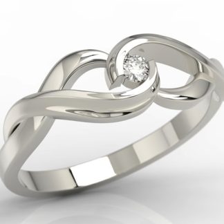 Pierścionek z białego złota z diamentem AP-96B