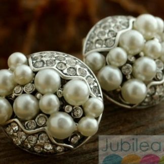 BENELUX - srebrne kolczyki perły i kryształki