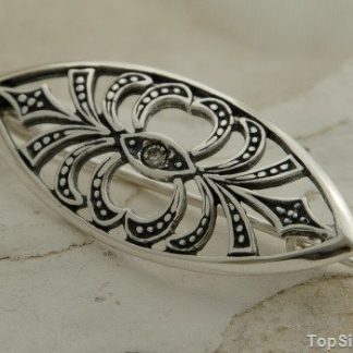 AZTECA - srebrna broszka z kryształem Swarovskiego