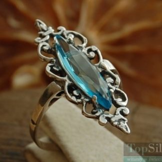 LAUREN - srebrny pierścionek z akwamarynem