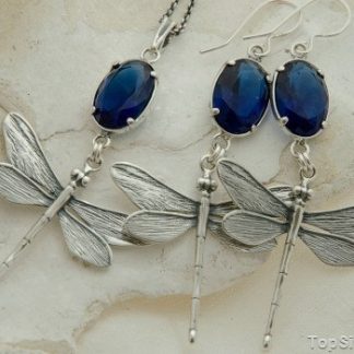 WAŻKI - srebrny komplet z szafirami