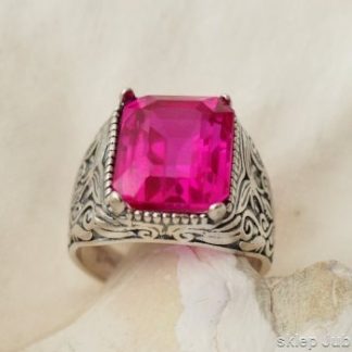 GENTLEMAN naturalny rubin z Birmy srebrny sygnet