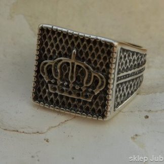 Srebrny sygnet 925 - KORONA KRÓLÓW