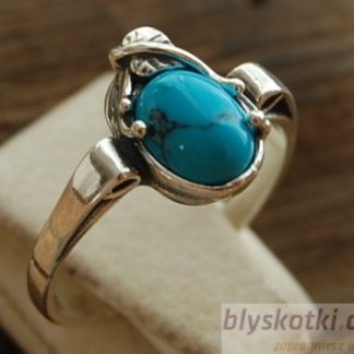 LOREN - srebrny pierścionek z turkusami