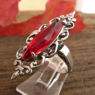 SANVERA - srebrny pierścionek z rubinami