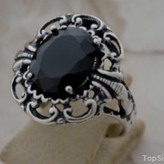 KAIR - duży srebrny pierścień z onyksem