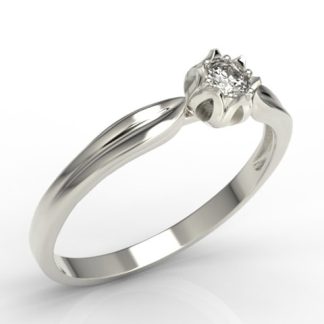 Pierścionek zaręczynowy w kształcie konwalii AP-4008B z białego złota z brylantem.