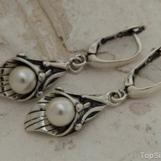 EMMA - srebrne kolczyki z perłą