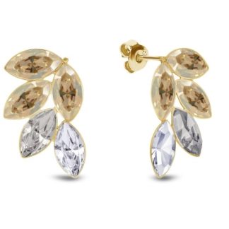 Kolczyki  z pozłacanego srebra próby 925 oraz austriackich kryształów w kolorze golden shadow, silver shade i crystal.