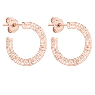 Zdobione kolczyki z różowego złota