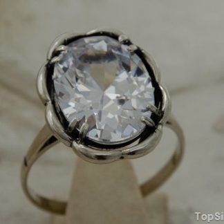 HASTA - srebrny pierścień z kryształem