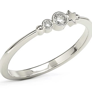 Pierścionek z białego złota z cyrkoniami Swarovski BP-6707B-C