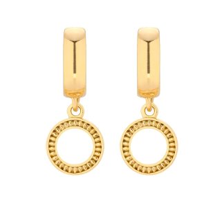Złote kolczyki z ozdobnymi kółeczkami