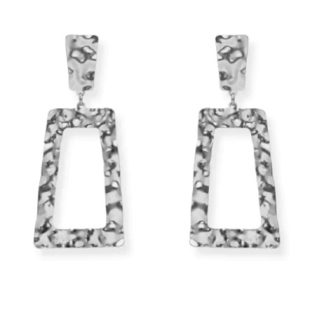 Kolczyki srebrne rodowane i karbowane ermina