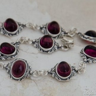 NEVA - srebrna bransoletka z ametystem