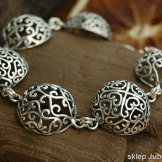 PÓŁKULE - srebrna bransoleta