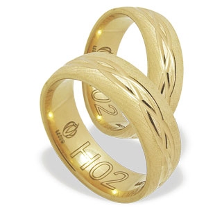 Obrączka z żółtego złota ŁH-02Z-light-k