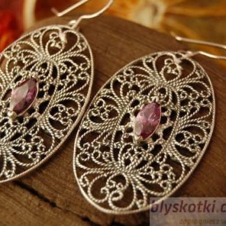 ATHRA - srebrne kolczyki z ametystem