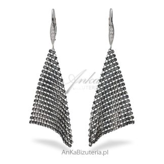 Kolczyki srebrne swarovski  kolczyki elegance