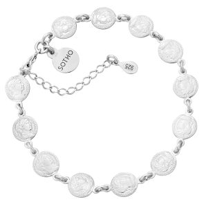 Srebrna bransoletka z monetami