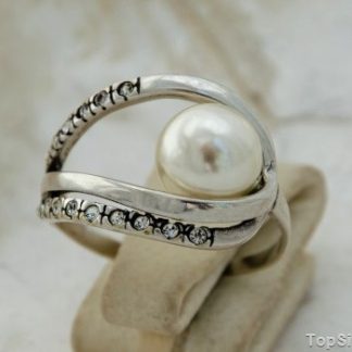 BALENA - srebrny pierścień z perłą