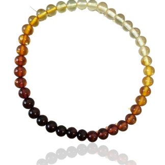 Bransoletka z naturalnym bursztynem cieniowane kulki